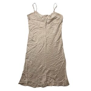 WinterSilks 100% Silk Slip Dress Womens L Champagne Nightgown